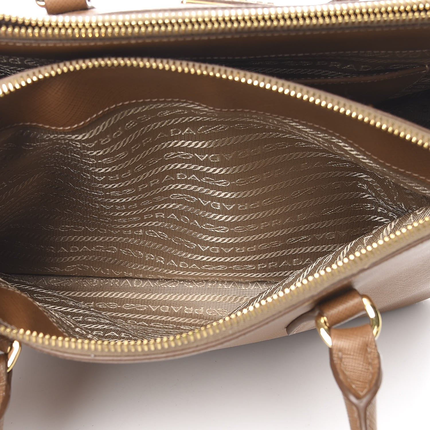 Prada Saffiano Small Galleria Double Zip Tote Caramel 7 of 21