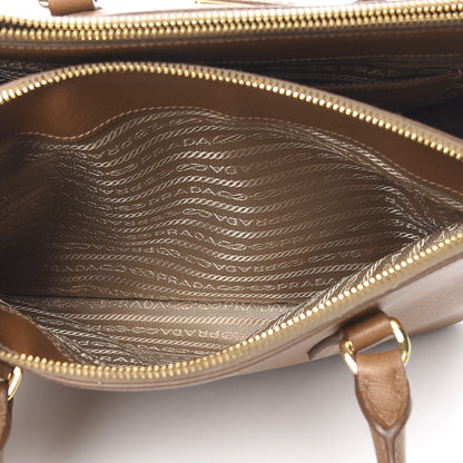 Prada Saffiano Small Galleria Double Zip Tote Caramel 7 of 21