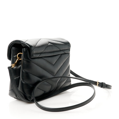 Saint Laurent Calfskin Y Quilted Monogram Toy Loulou Crossbody Bag Black 3 of 12