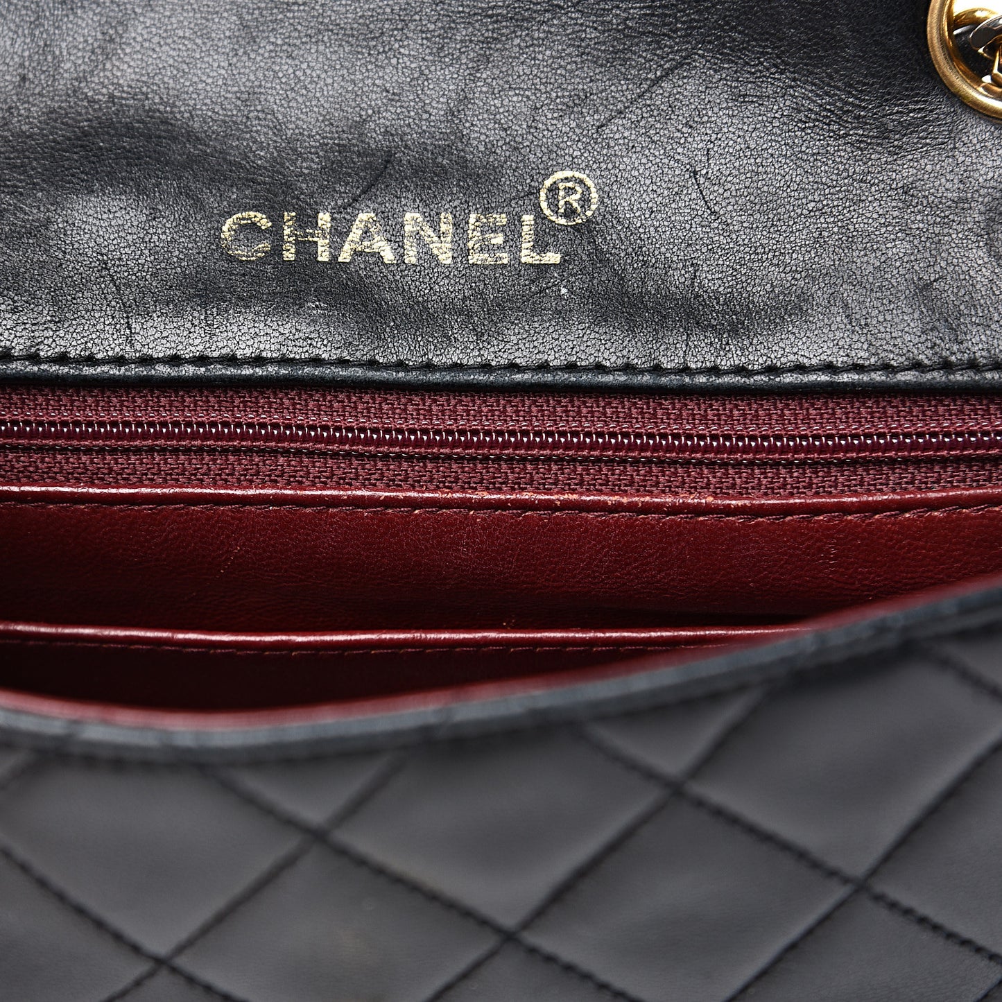 Lambskin Quilted Mini Square Flap Black