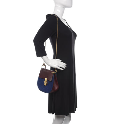 Chloe Suede Smooth Calfskin Drew Shoulder Bag Dark Velvet 2 of 10