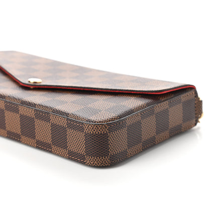 Louis Vuitton Damier Ebene Pochette Felicie Chain Wallet 7 of 11