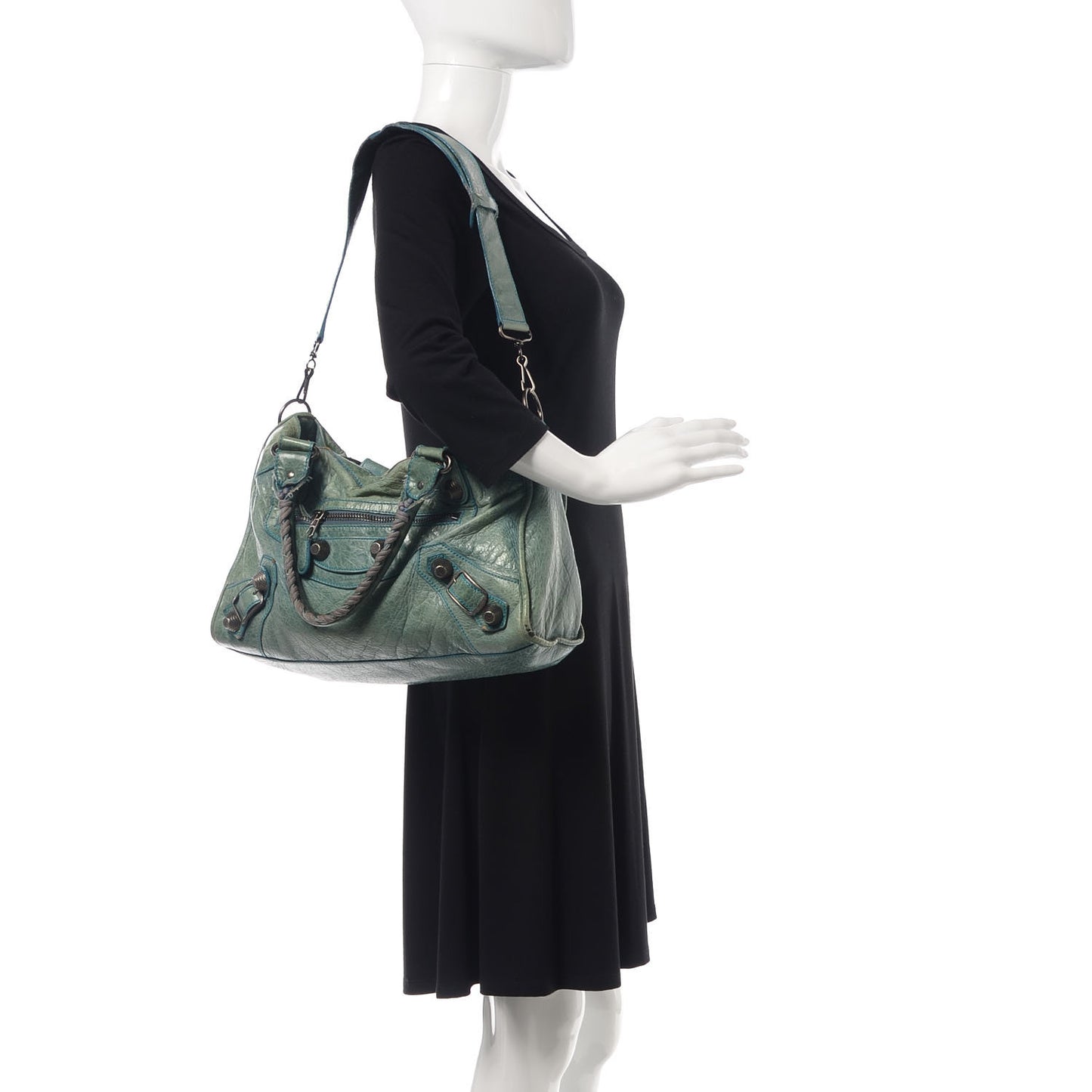 Chevre Giant 21 Gunmetal Hardware City Neiman Marcus LE Bleu