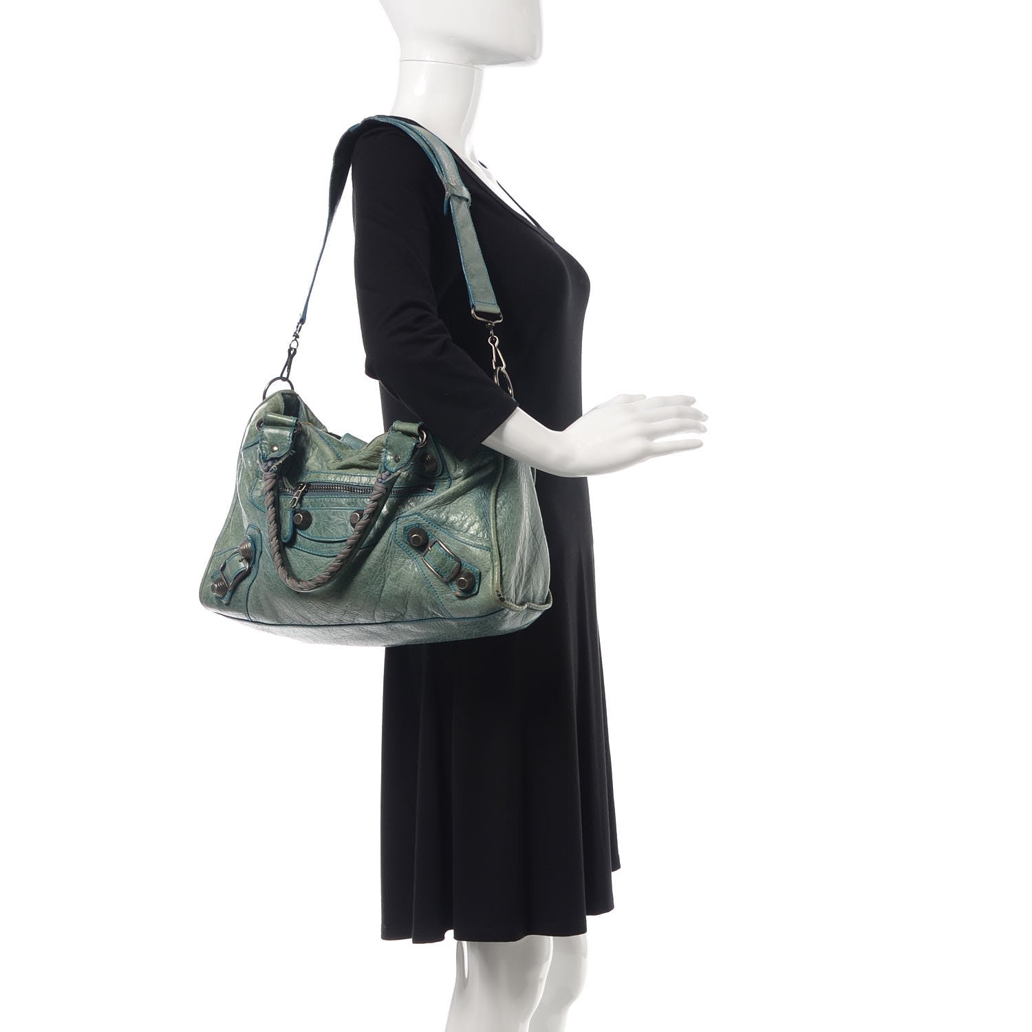 Balenciaga Chevre Giant 21 Gunmetal Hardware City Neiman Marcus LE Bleu 2 of 20