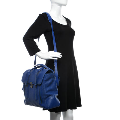 3.1 Phillip Lim 3.1 Textured Calfskin Large Pashli Satchel Cobalt 2 of 10