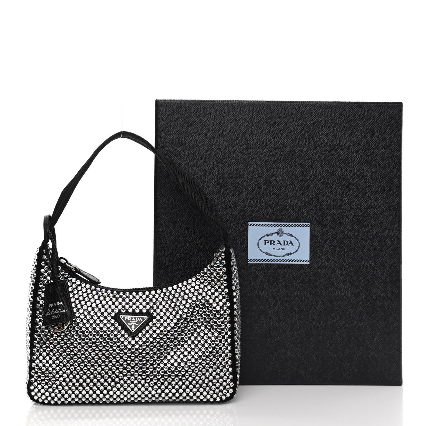 Satin Crystal Mini Re-Edition 2000 Bag Cristal