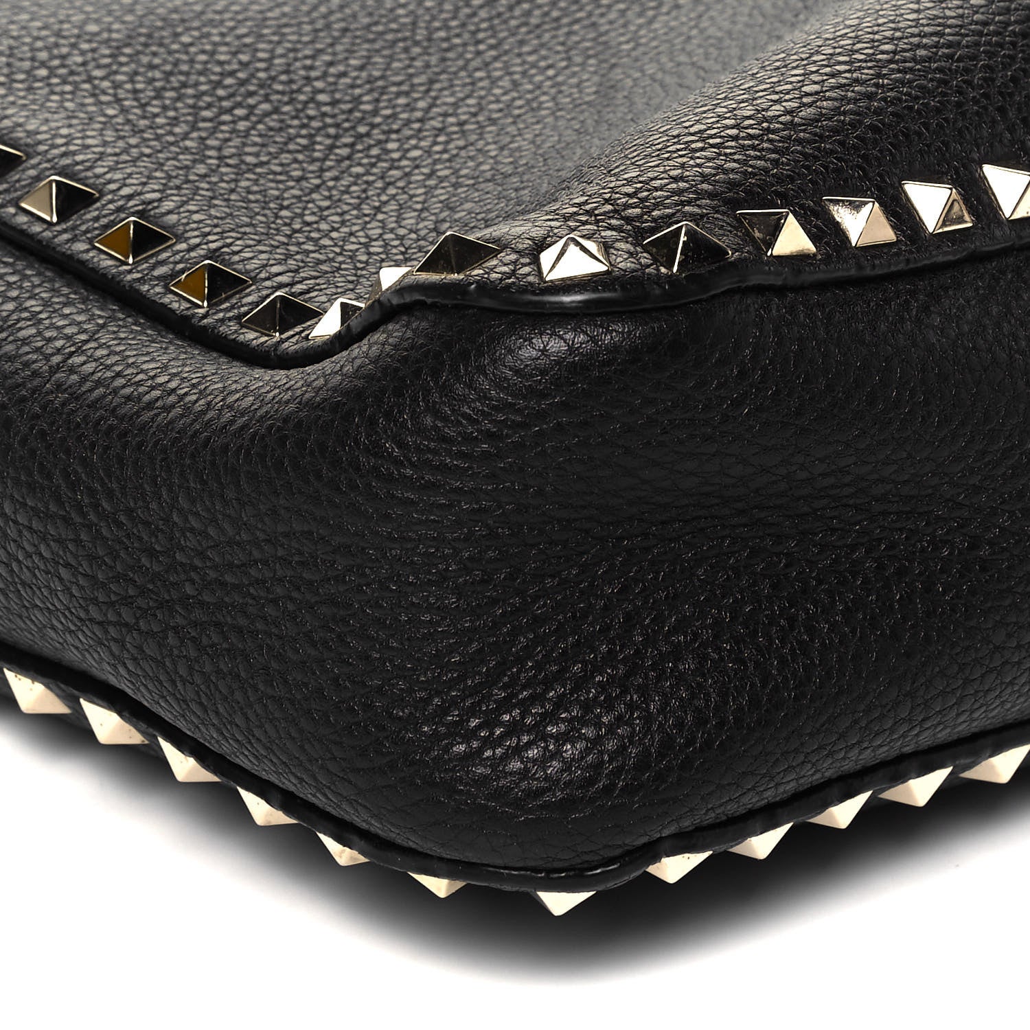 Valentino Garavani Pebbled Calfskin Large Rockstud Flip-Lock Messenger Bag Black 8 of 9