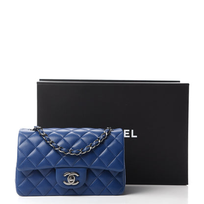 Chanel Lambskin Quilted Mini Rectangular Flap Blue 12 of 12