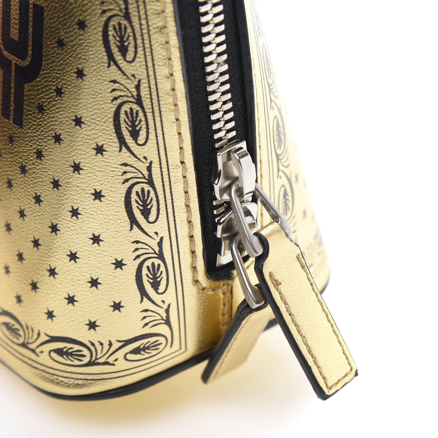 X SEGA Calfskin GUCCY Stars Mini Dome Shoulder Bag Gold