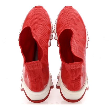 Christian Louboutin Knit Mesh Sharky Sock Sneakers 36 Red 4 of 20