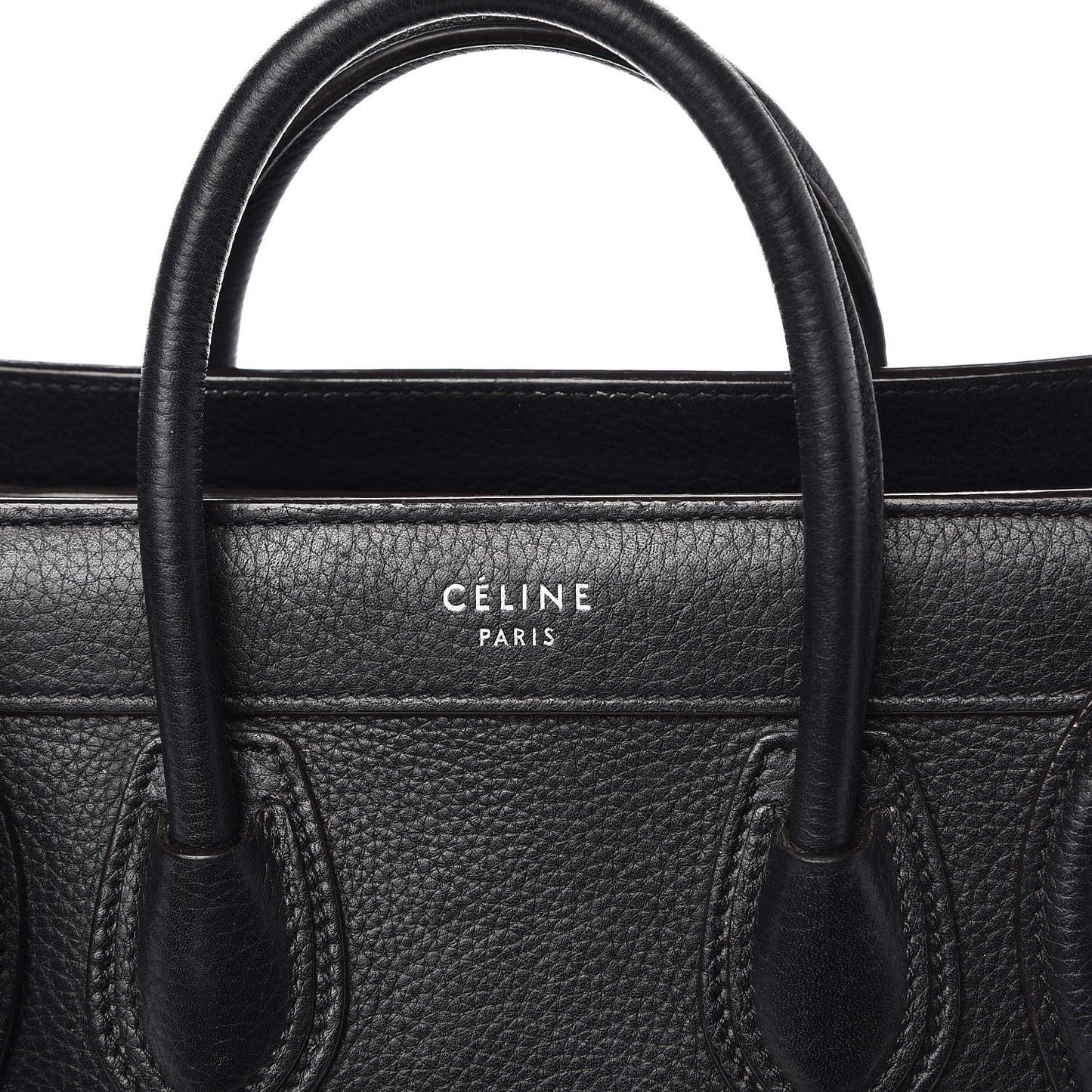 Drummed Calfskin Nano Luggage Black