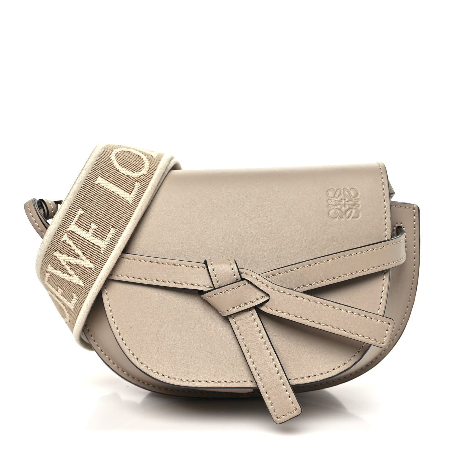 Calfskin Jacquard Mini Gate Dual Bag Sand