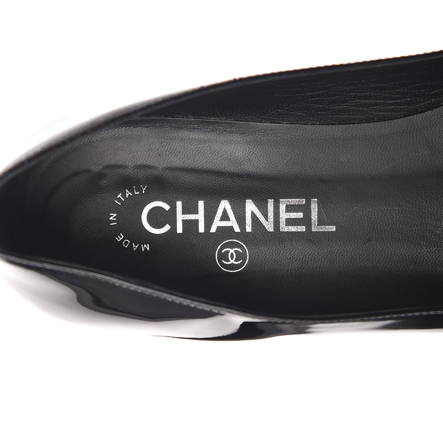 Chanel Patent CC Mocassin Loafers 38 Black 8 of 11