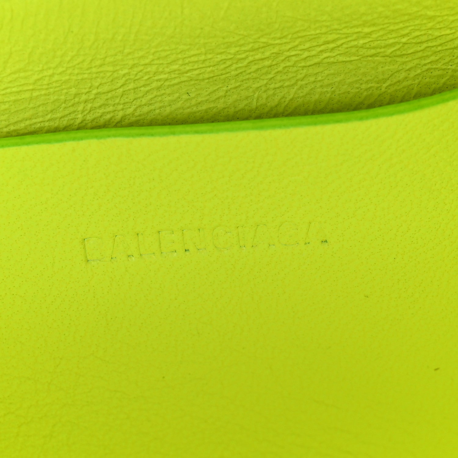 Balenciaga Grained Calfskin Embossed Car Camera Bag Yellow Fluo Black 7 of 10
