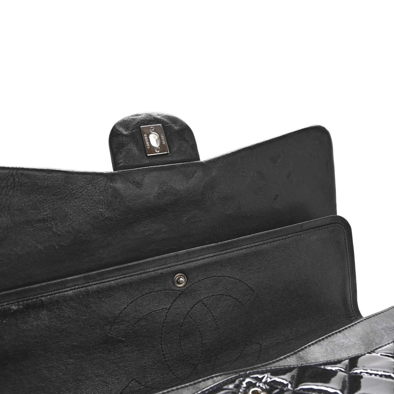 Chanel Patent Quilted Maxi Double Flap Black 11 of 17