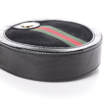 Gucci Suede Patent Web Mini Ophidia Round Shoulder Bag Black 8 of 9