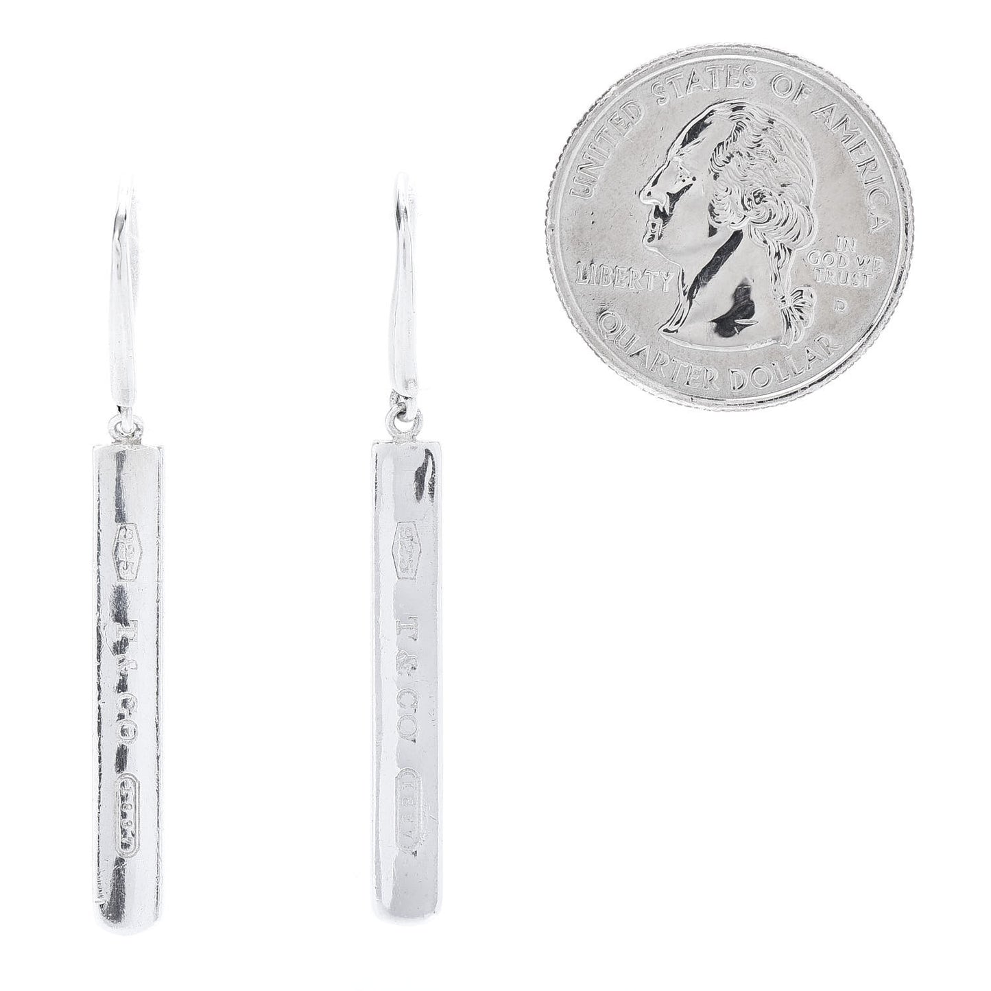 Sterling Silver 1837 Bar Drop Earrings