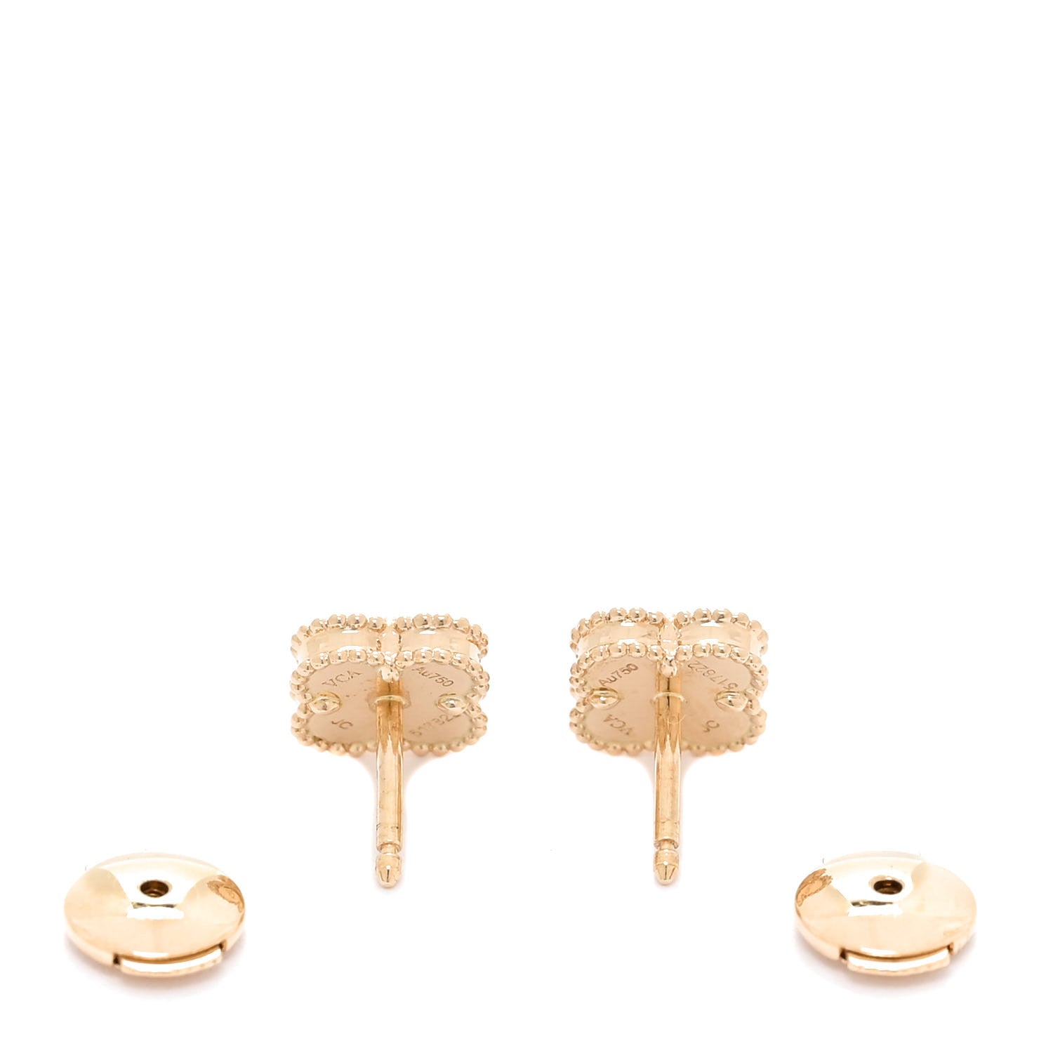 Van Cleef & Arpels 18K Yellow Gold Black Onyx Sweet Alhambra Earrings 3 of 6