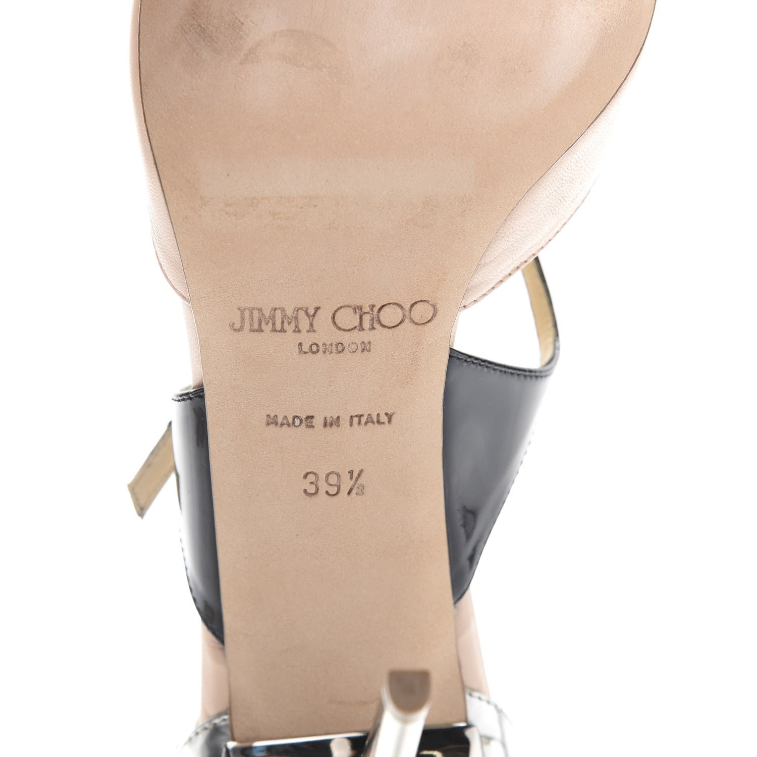 Jimmy Choo Kid Patent Mirror Typhoon Ankle Strap Pumps 39.5 Lychee Black Silver 7 of 8