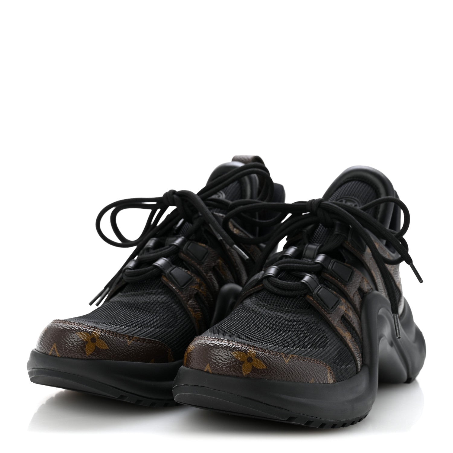 Louis Vuitton Calfskin Patent Monogram LV Archlight Sneakers 38.5 Black 4 of 9