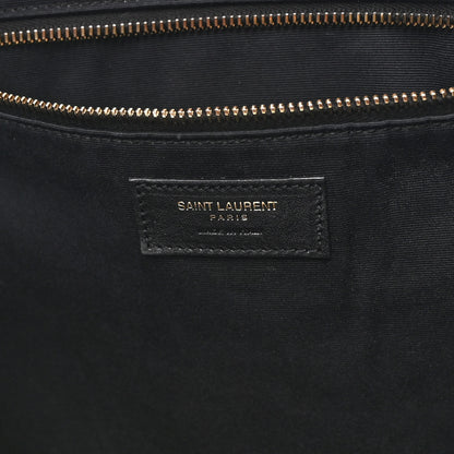 Saint Laurent Canvas Calfskin Leopard Print Rive Gauche Noe Tote Natural Black 6 of 9