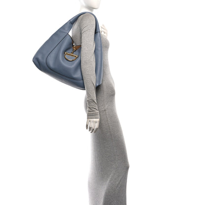 Gucci Grained Calfskin Softbit Maxi Shoulder Bag Foggy Grey 2 of 11