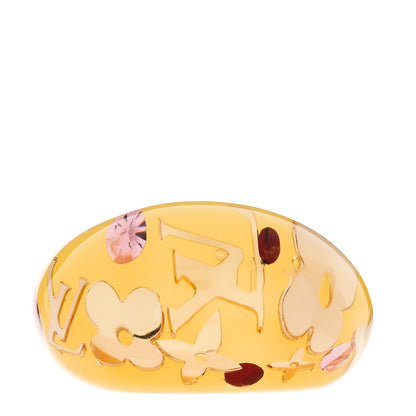 Louis Vuitton Resin Swarovski Crystal Inclusion Ring L 56 7.5 Yellow 1 of 5