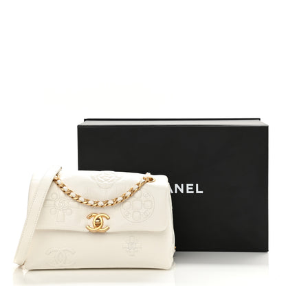 Chanel Crumbled Calfskin Embossed Flap White 20 of 21