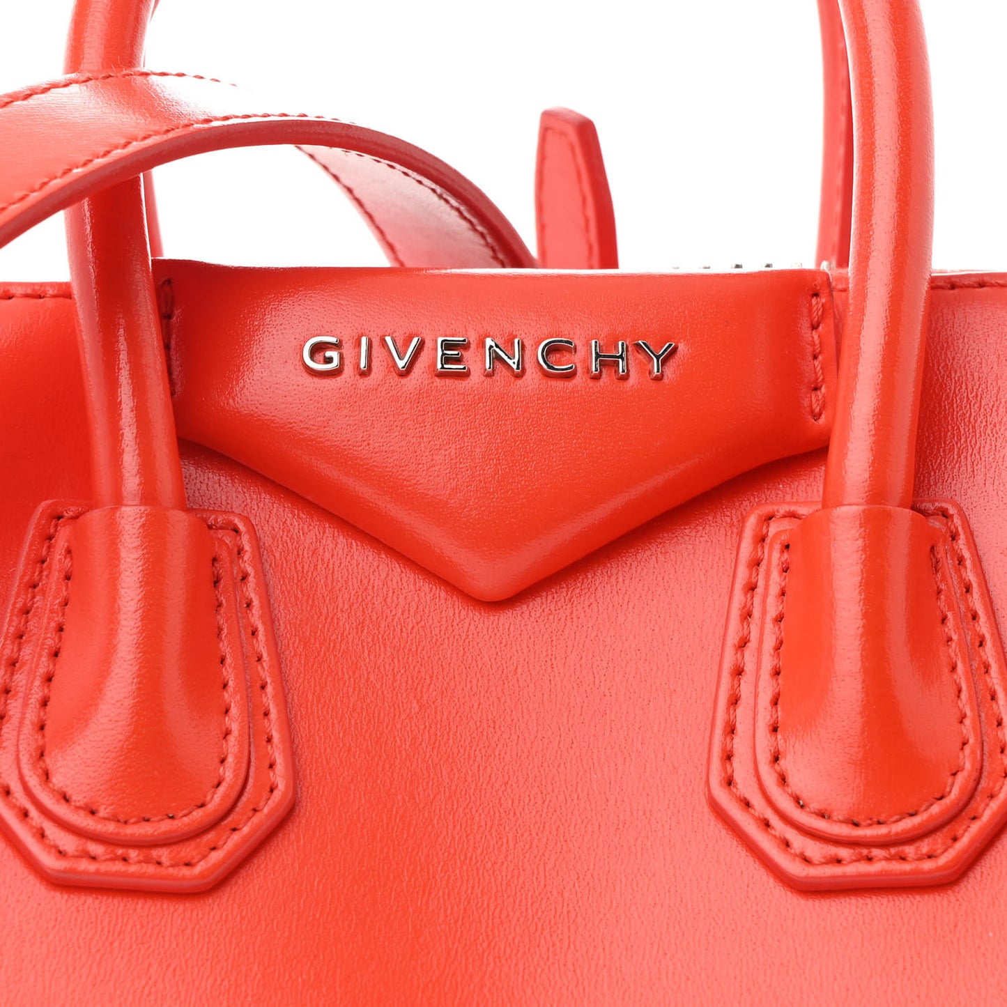 Shiny Lord Calfskin Mini Antigona Bright Orange