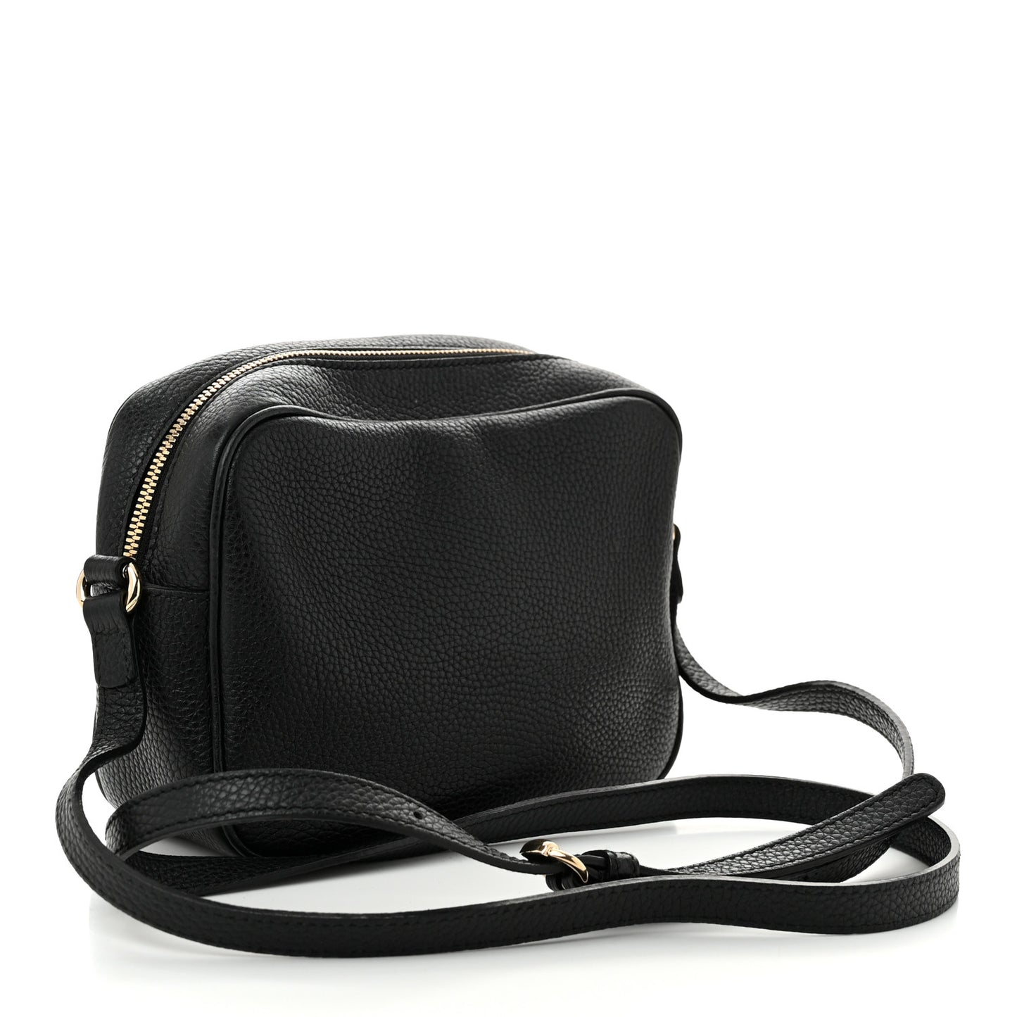 Pebbled Calfskin Small Soho Disco Bag Black