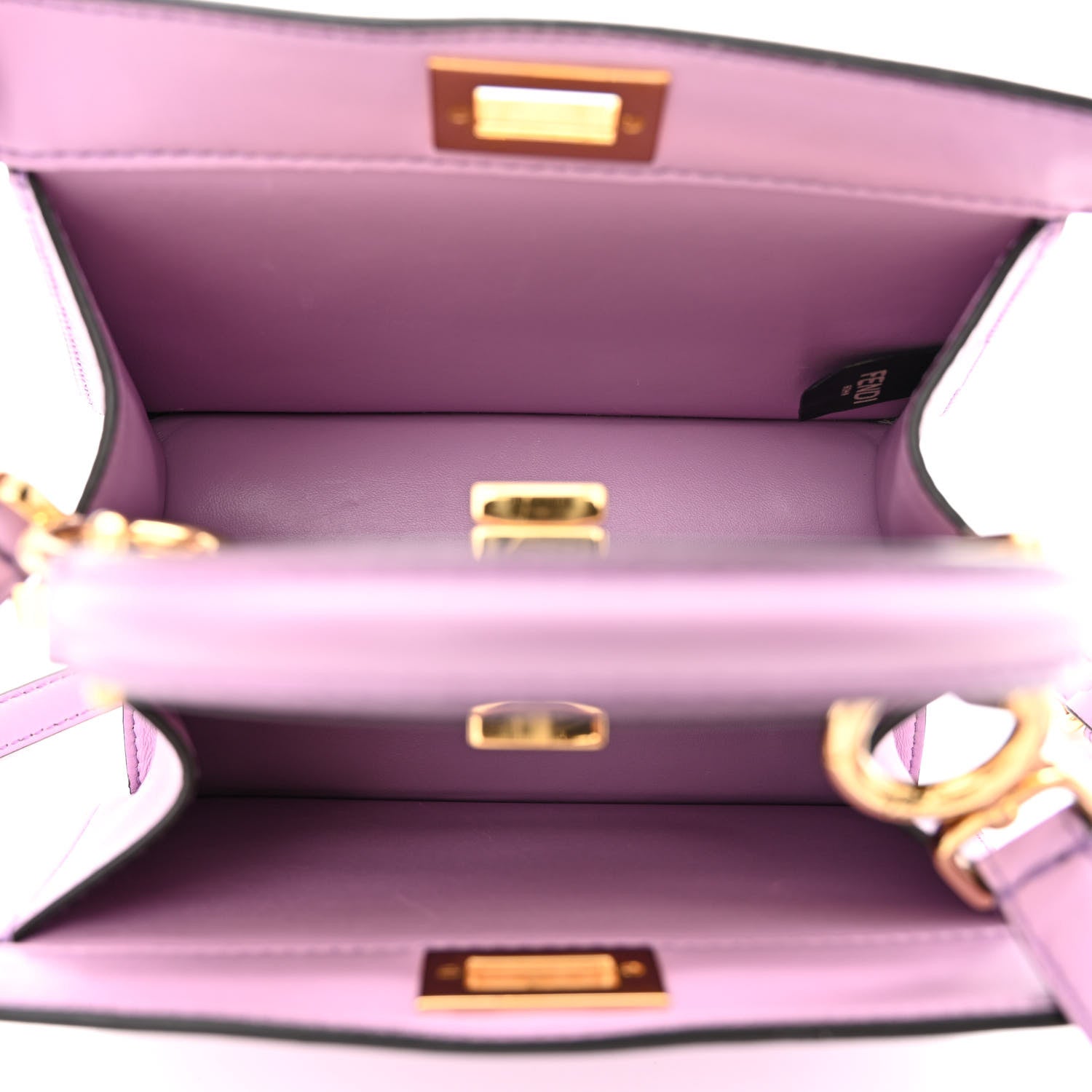 Fendi Shiny Nappa Petite Peekaboo I SEE U Satchel Violetta 5 of 12