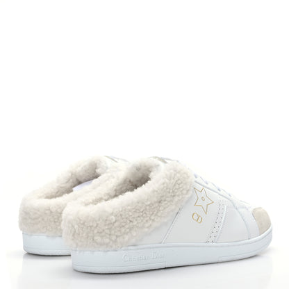 Christian Dior Calfskin Sherpa Womens Walk'n' Dior Star Sneakers 35 White Gold 4 of 7