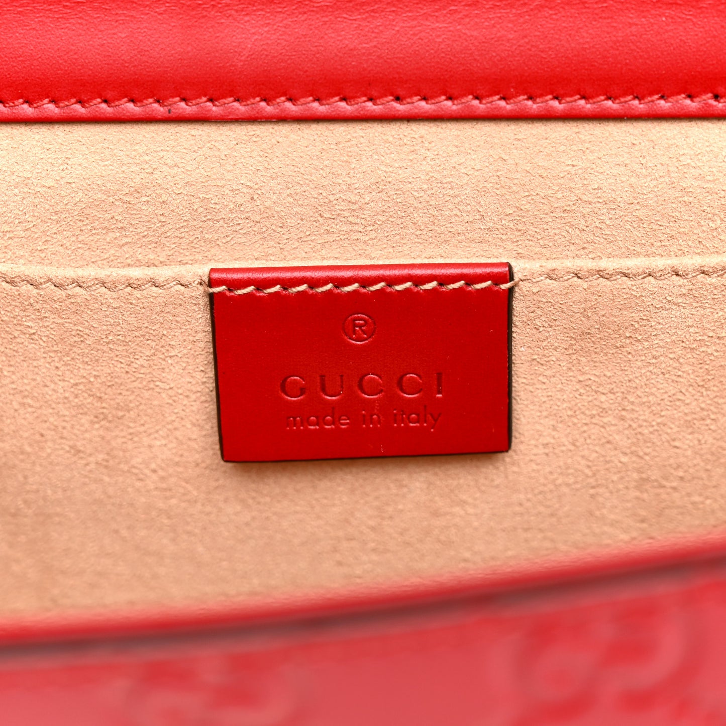 Guccissima Small Padlock Shoulder Bag Hibiscus Red