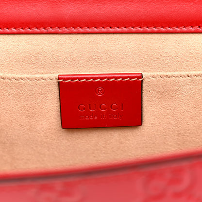 Gucci Guccissima Small Padlock Shoulder Bag Hibiscus Red 6 of 11