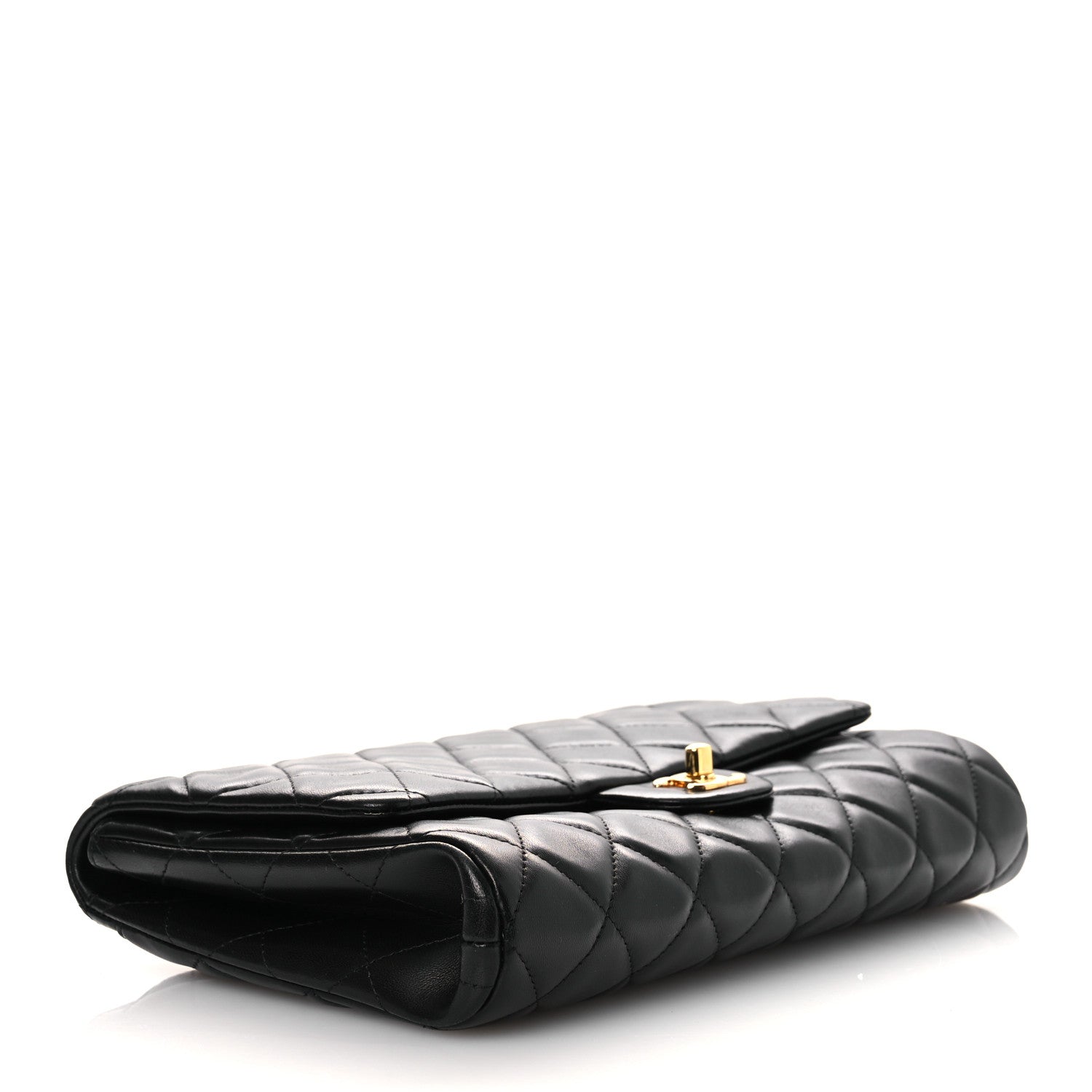 Chanel Lambskin Quilted Clutch with Chain Flap Black 4 of 11