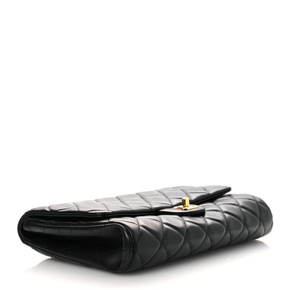 Chanel Lambskin Quilted Clutch with Chain Flap Black 4 of 11