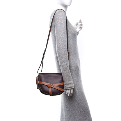 Loewe Calfskin Small Gate Crossbody Bag Oxblood Tan Taupe 2 of 9