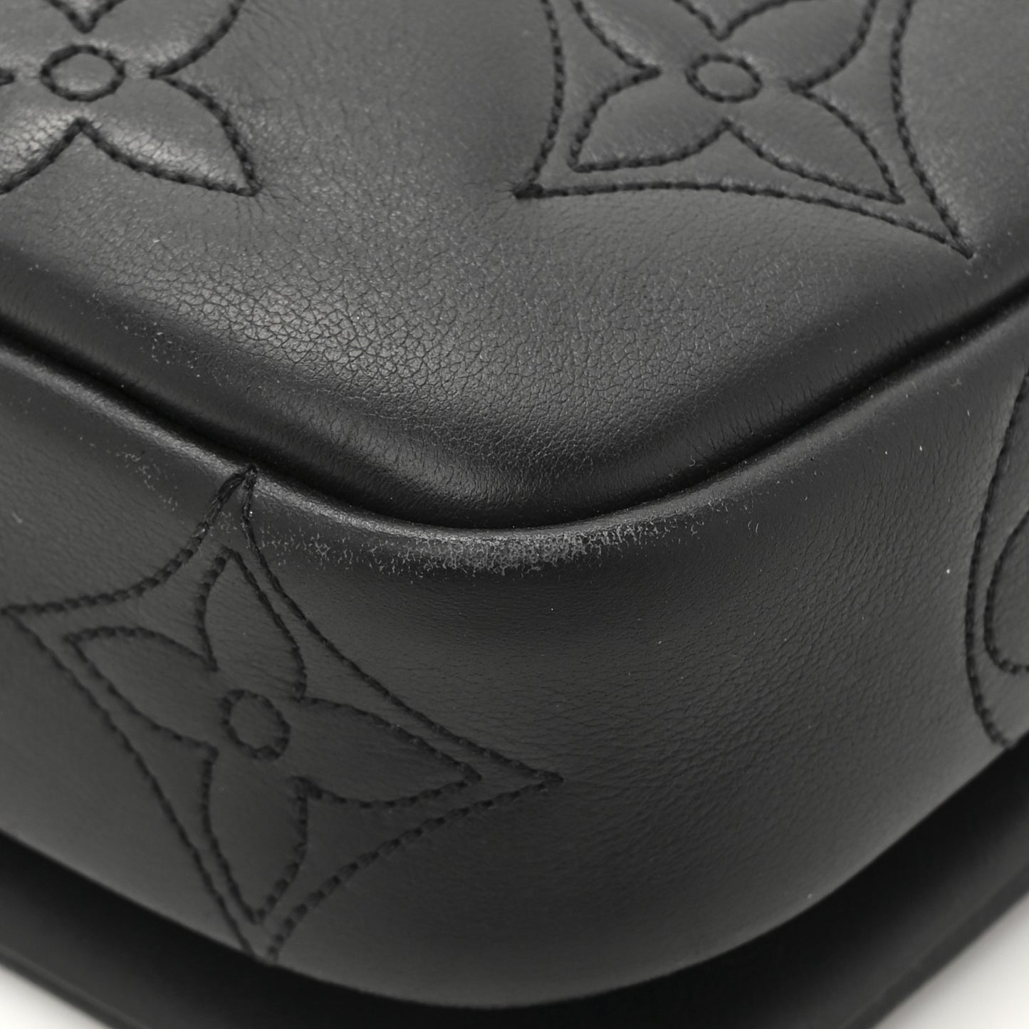 Calfskin Bubblegram Wallet On Strap Black