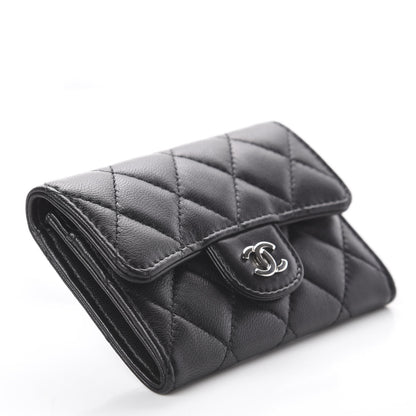 Chanel Lambskin Quilted Flap Card Holder Black 3 of 7
