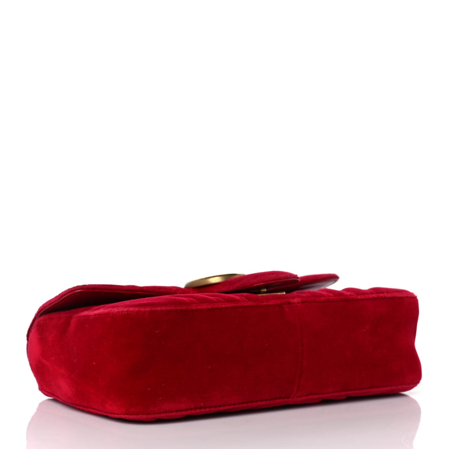 Velvet Matelasse Mini GG Marmont Shoulder Bag Hibiscus Red