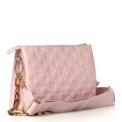 Louis Vuitton Lambskin Embossed Monogram Coussin PM Rose 3 of 13