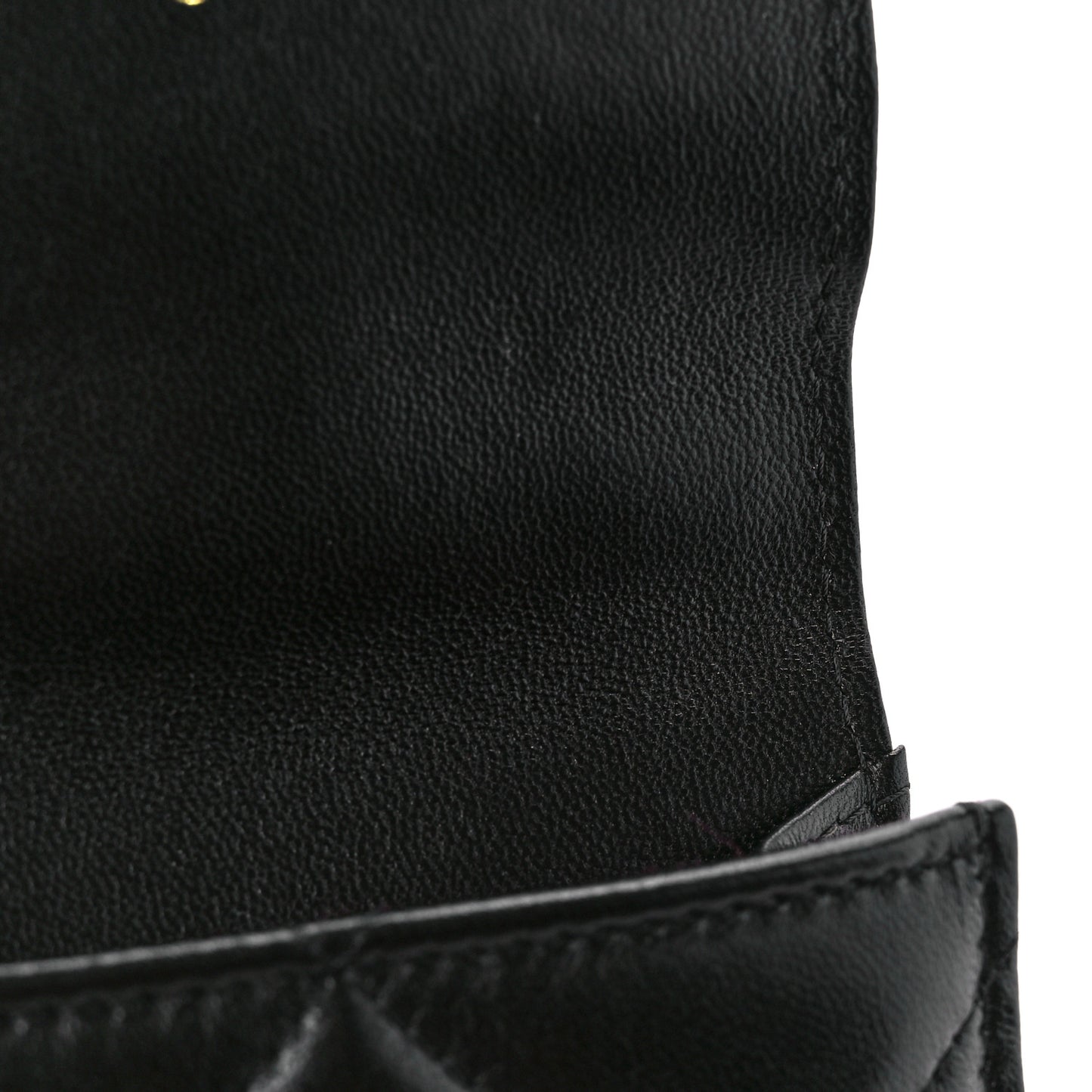 Lambskin Quilted Chanel 19 Phone Holder With Chain Black