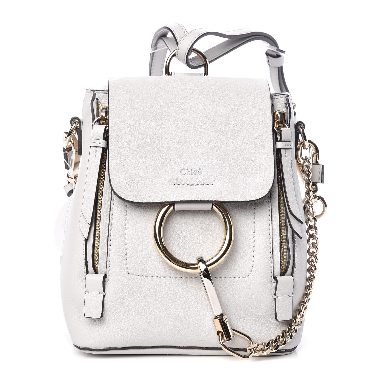 Chloe Suede Calfskin Mini Faye Backpack Airy Grey 1 of 8