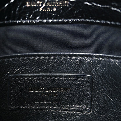 Saint Laurent Crinkled Calfskin Matelasse Monogram Baby Niki Chain Satchel Black 6 of 10