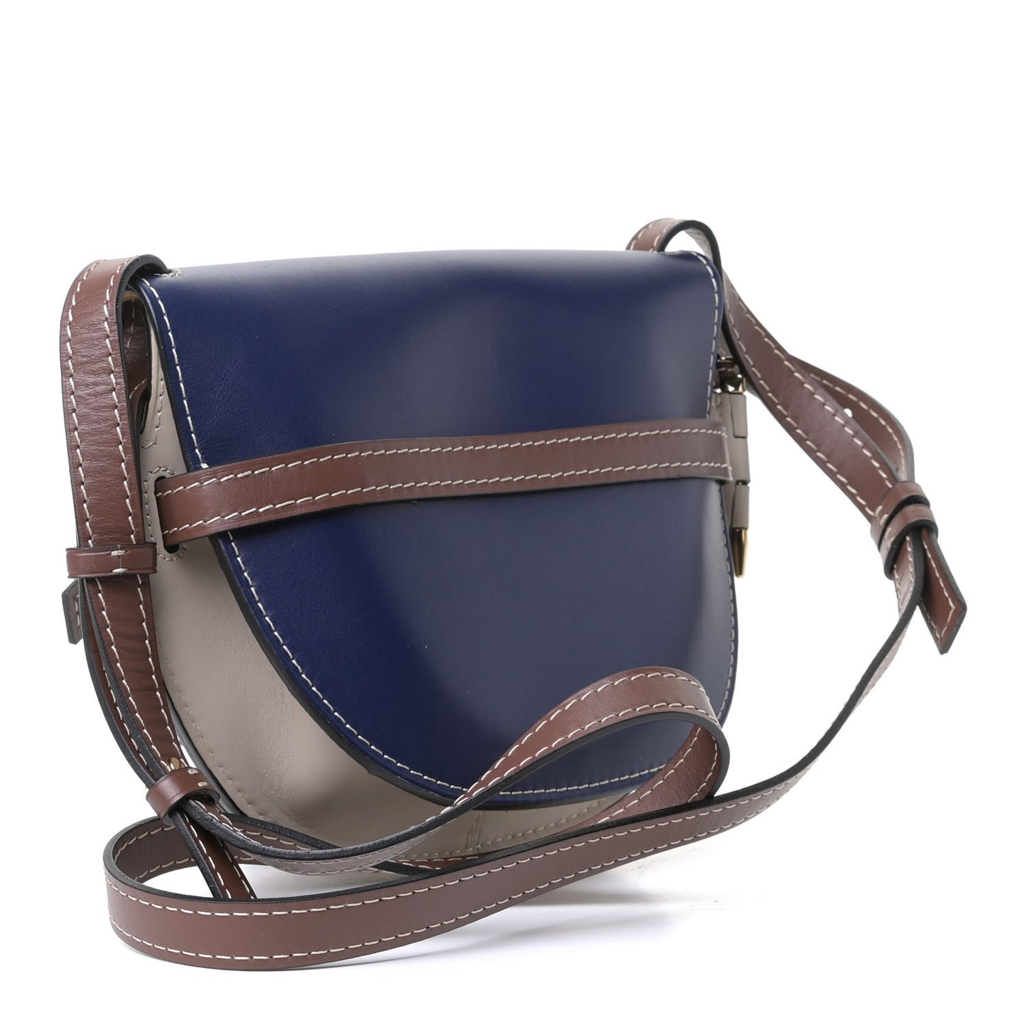 Soft Calfskin Small Gate Crossbody Bag Marine Light Oat