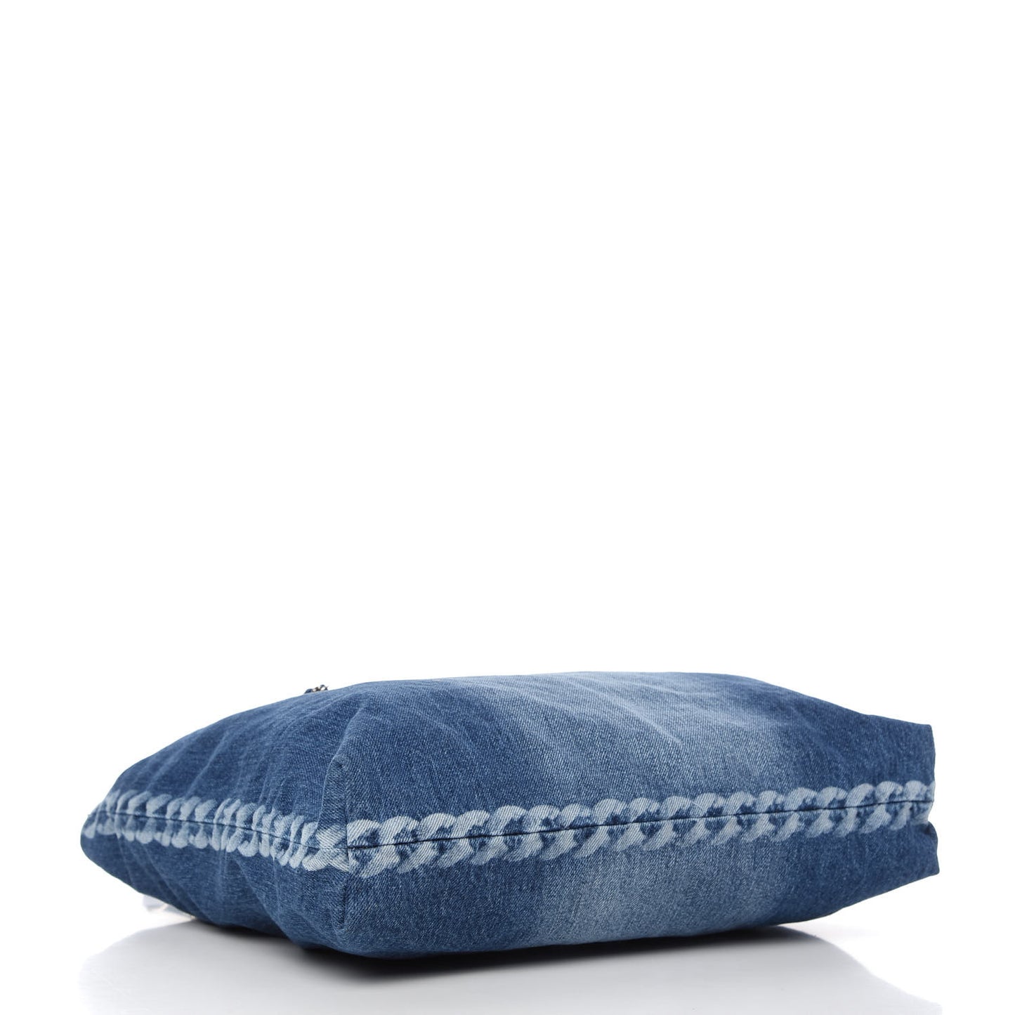 Denim Printed Shopping Bag Blue