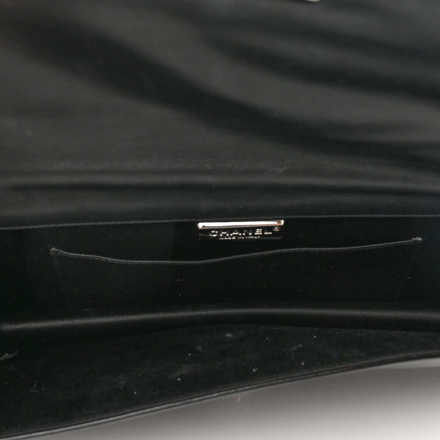 Patent Quilted Boy Flap Clutch Black