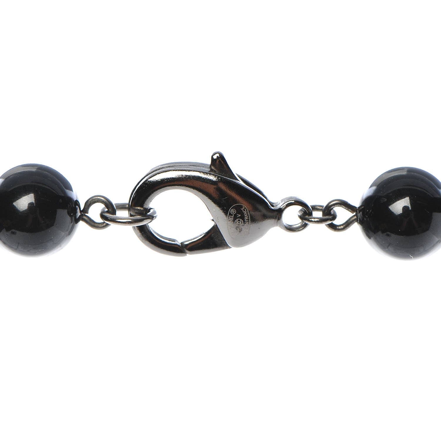 Chanel Ruthenium Beaded CC Long Necklace Black 4 of 4