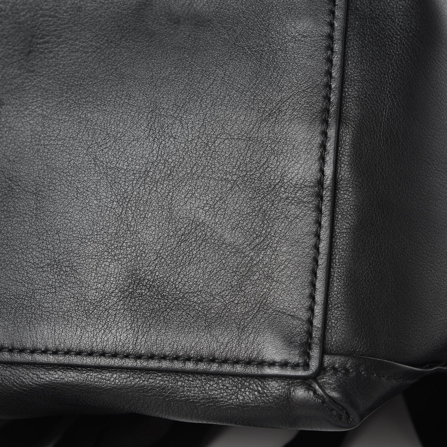 Calfskin XS Fringe Laundry Cabas Black