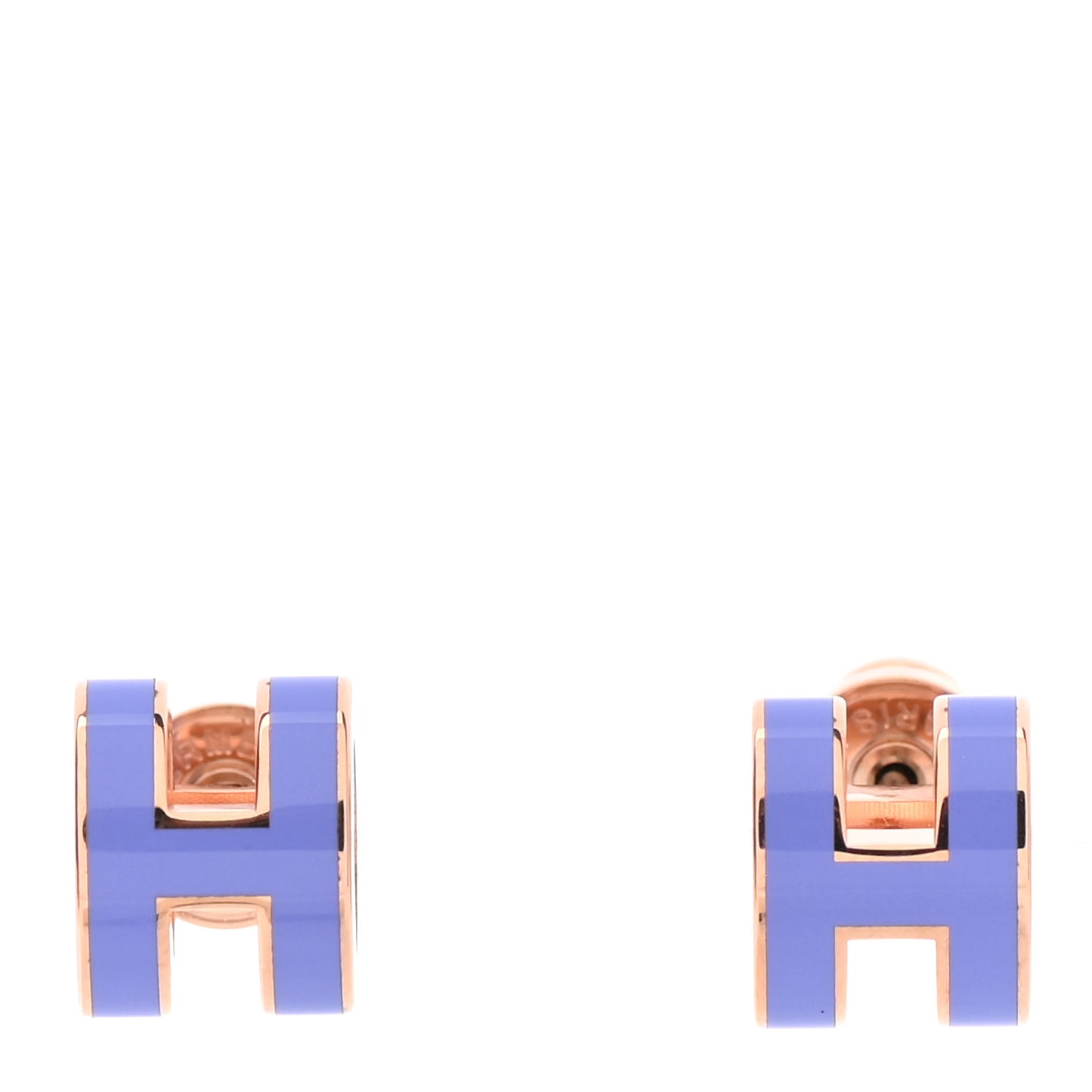 Rose Gold Lacquered Mini Pop H Earrings Lilac